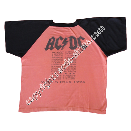 Shirt Europe AC/DC 1996 verso