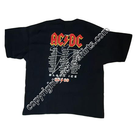 Shirt Europe AC/DC 2009 verso