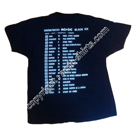 Shirt Europe AC/DC 2009 verso