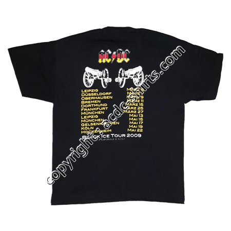 Shirt Europe AC/DC 2009 verso