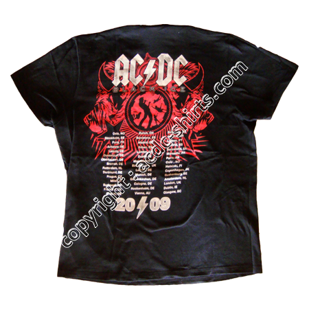 Shirt Europe AC/DC 2009 verso