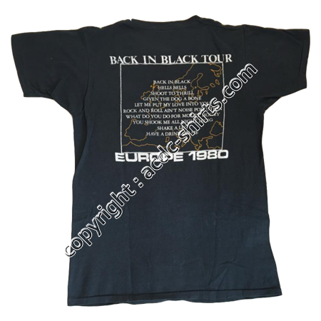 Shirt Europe AC/DC 1980 verso