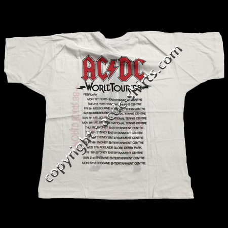 Shirt World AC/DC 1988 verso