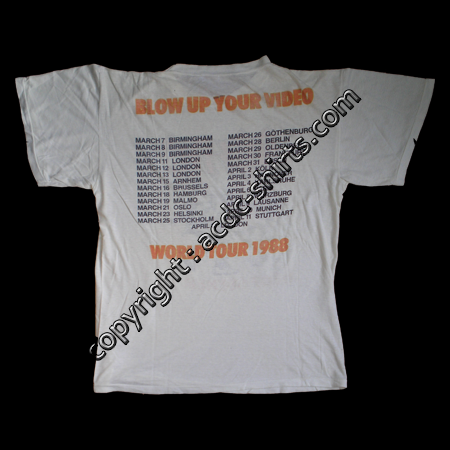 Shirt Europe AC/DC 1988 verso