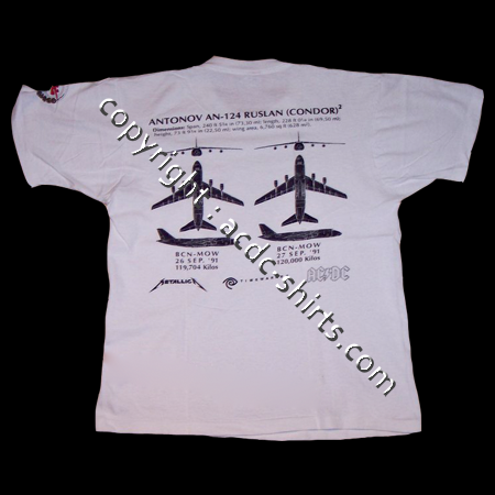 Shirt Europe AC/DC 1991 verso