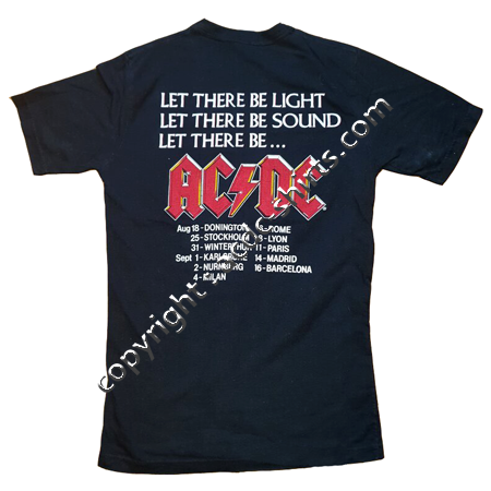 Shirt Europe AC/DC 1983-84 verso