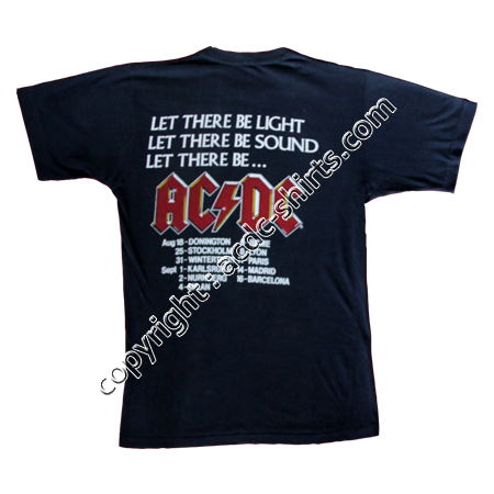 Shirt Europe AC/DC 1983-84 verso