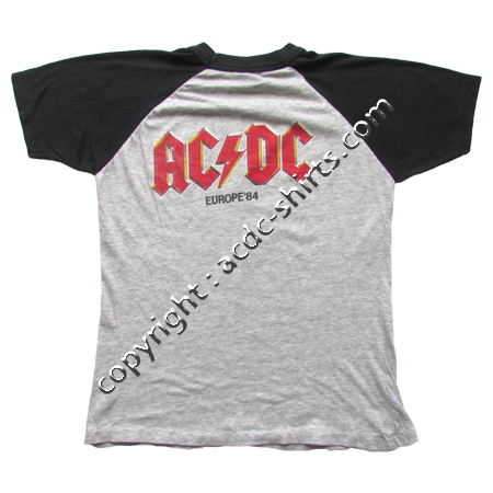 Shirt Europe AC/DC 1983-84 verso