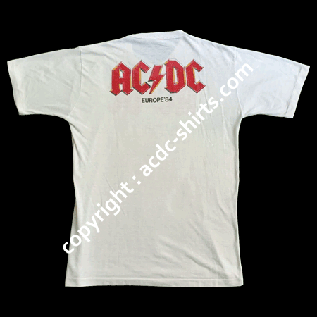 Shirt Europe AC/DC 1983-84 verso