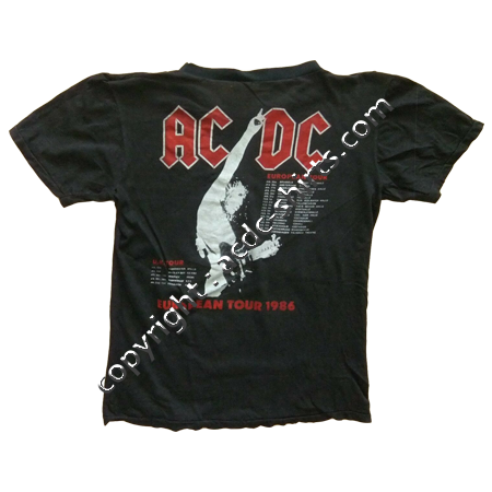 Sweat Europe AC/DC 1985-86 verso