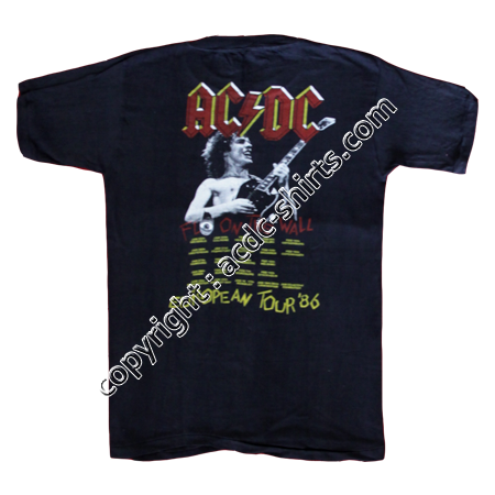 Shirt Europe AC/DC 1985-86 verso