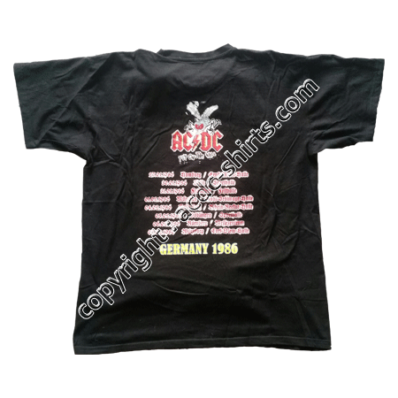 Sweat Europe AC/DC 1985-86 verso