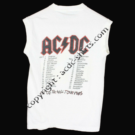 Shirt USA AC/DC 1985-86 verso