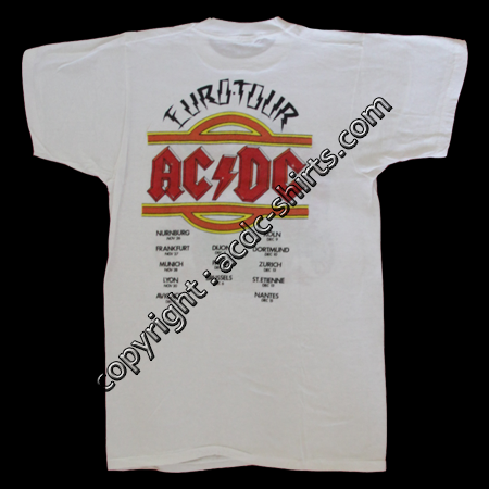 Shirt Europe AC/DC 1981-82 verso