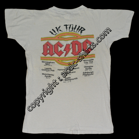 Shirt UK AC/DC 1981-82 verso
