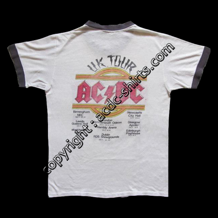 Shirt UK AC/DC 1981-82 verso