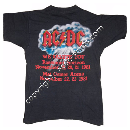 Shirt USA AC/DC 1981-82 verso