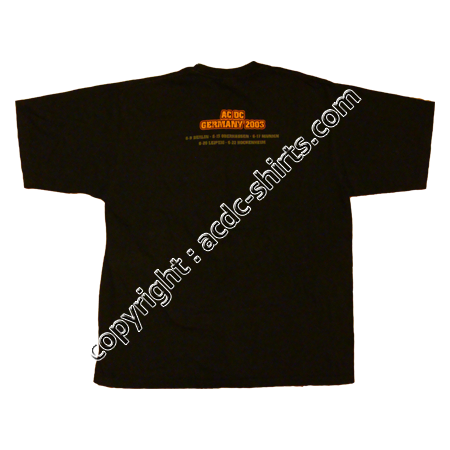 Shirt Europe AC/DC 2003 verso