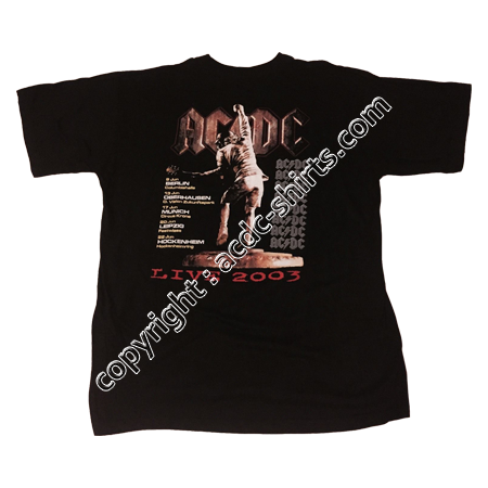 Shirt Europe AC/DC 2003 verso