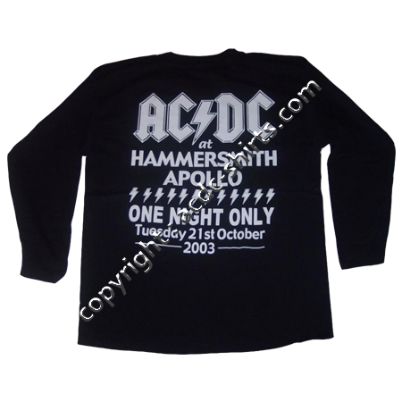 Shirt Europe AC/DC 2003 verso