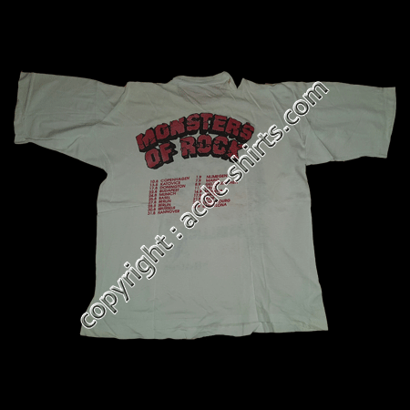 Shirt Europe AC/DC 1991 verso