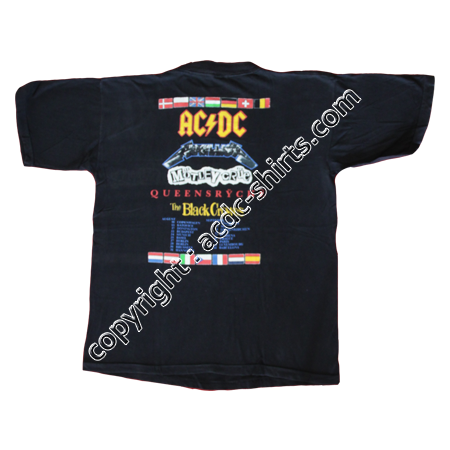 Shirt Europe AC/DC 1991 verso