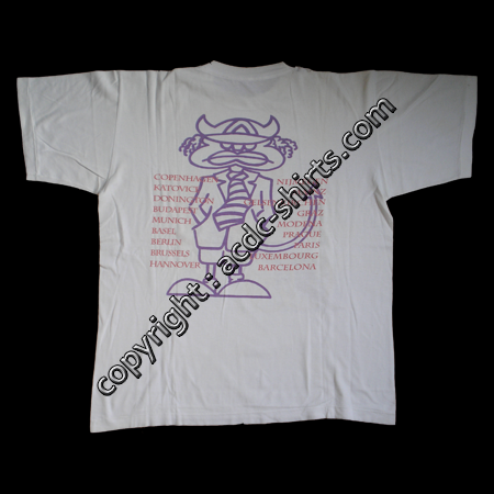 Shirt Europe AC/DC 1991 verso