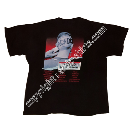 Shirt Europe AC/DC 1991 verso