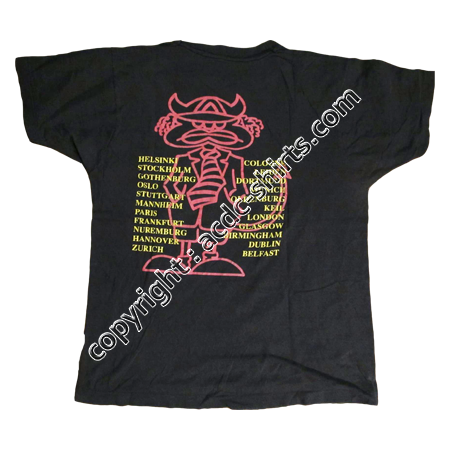 Shirt Europe AC/DC 1991 verso