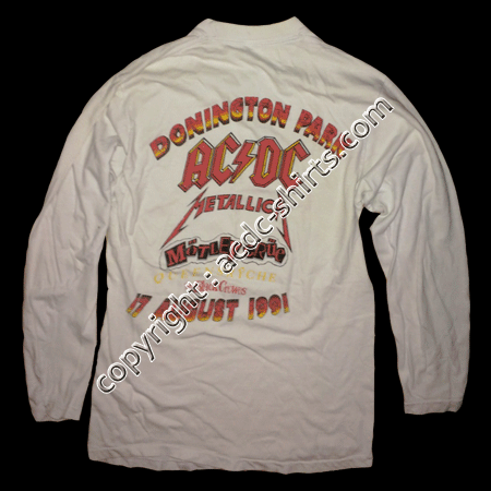 Shirt Europe AC/DC 1991 verso