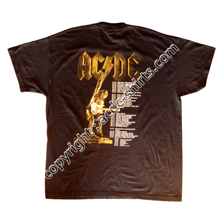 Shirt Europe AC/DC 2001 verso