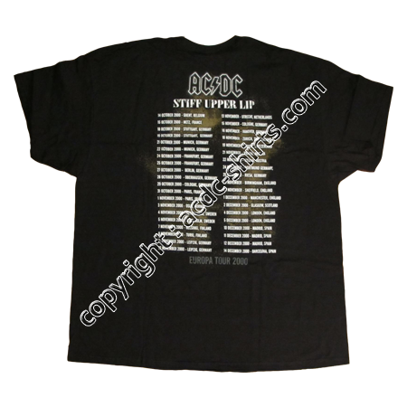 Shirt Europe AC/DC 2000 verso